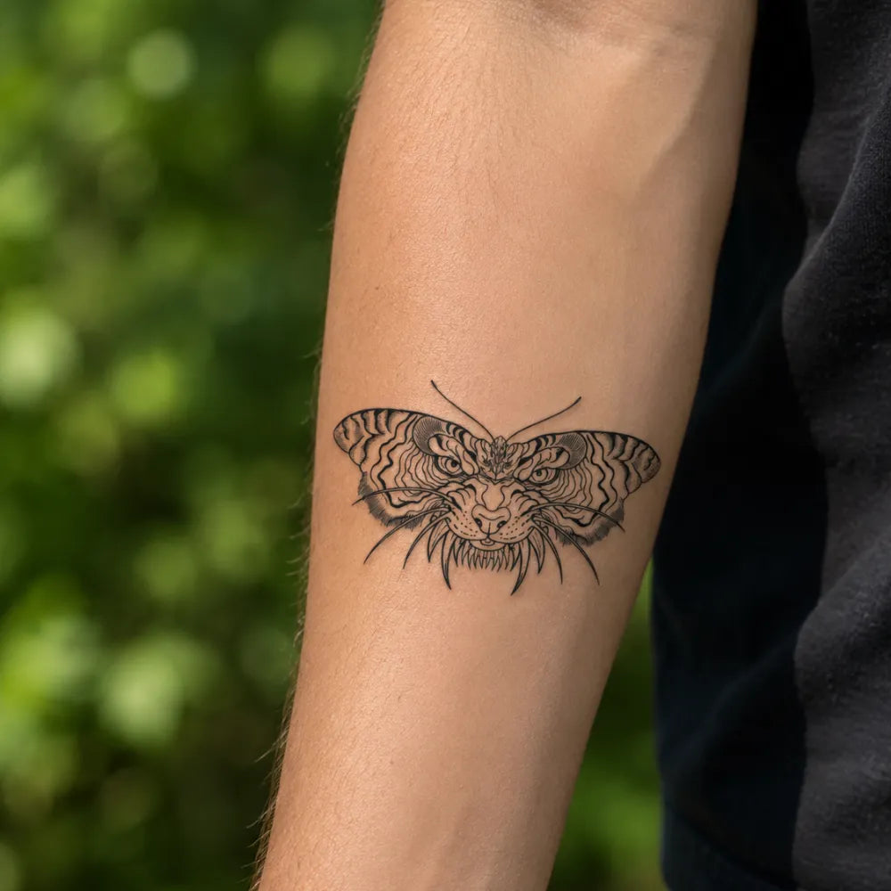SafeTatt — Butterfly Tiger · fotografie tetování na kůži