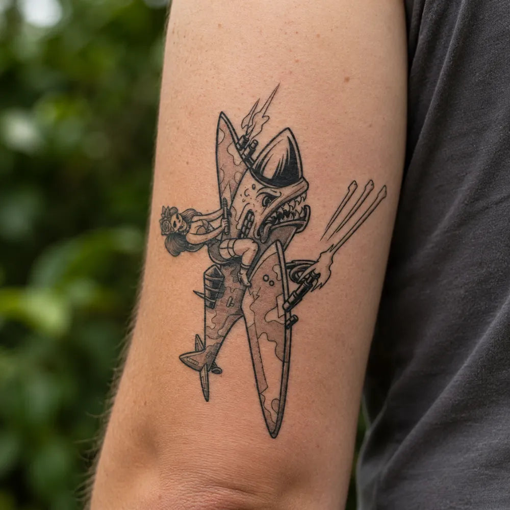 SafeTatt — Flying Phantom · fotografie tetování na kůži