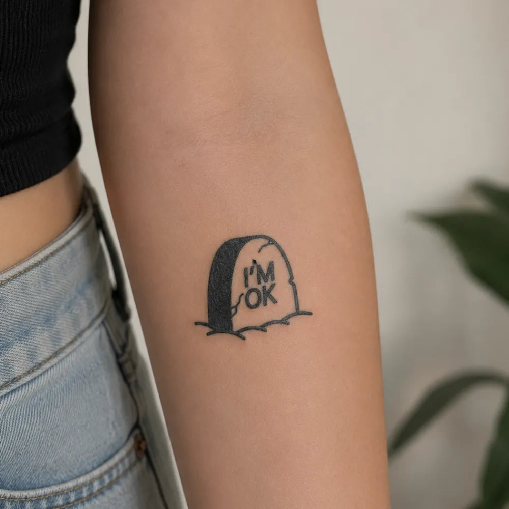 SafeTatt — I’m OK (Tombstone) · fotografie tetování na kůži