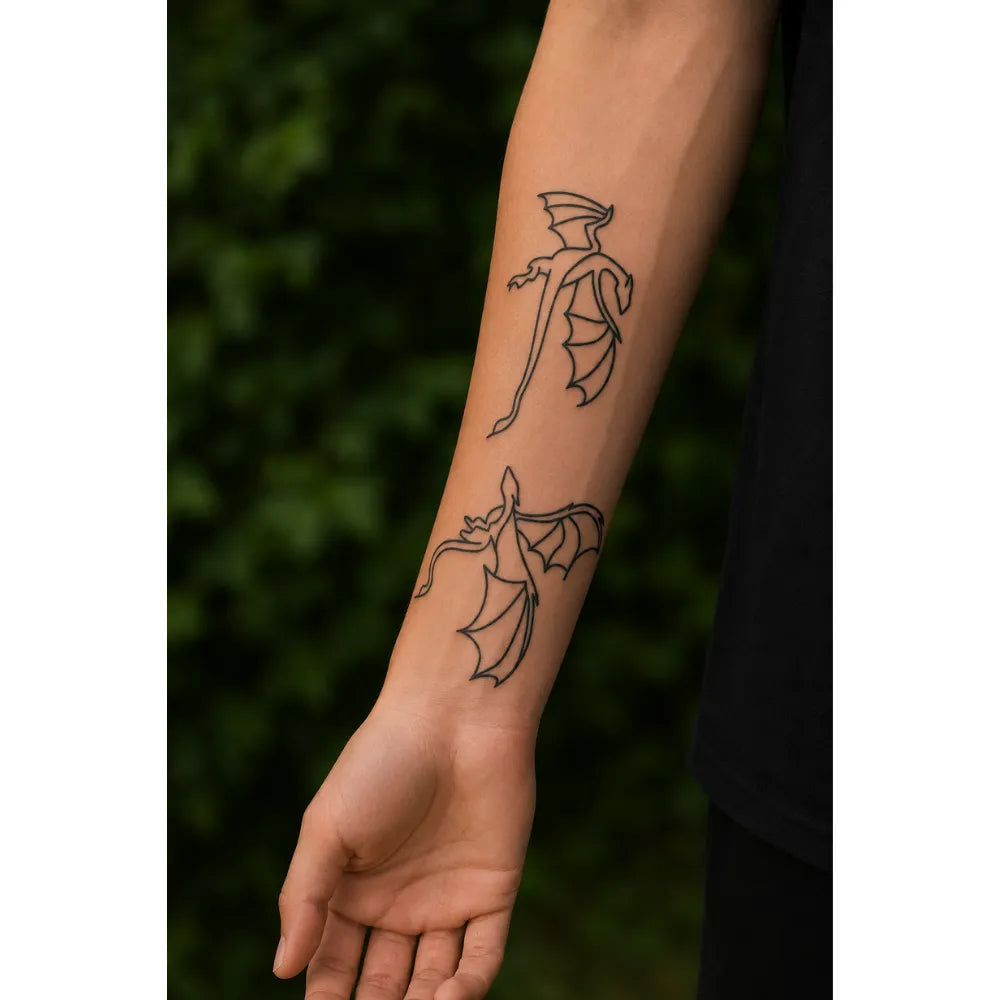 SafeTatt — Twin Dragons · fotografie tetování na kůži