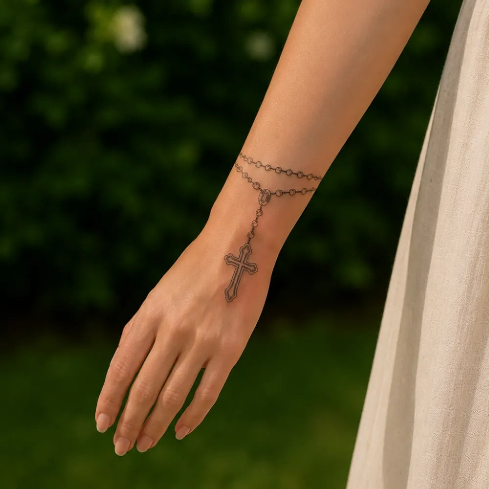 SafeTatt — Rosary of Faith · fotografie tetování na kůži