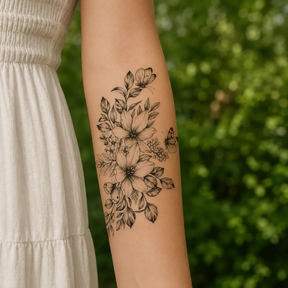 SafeTatt — Floral Whisper · fotografie tetování na kůži