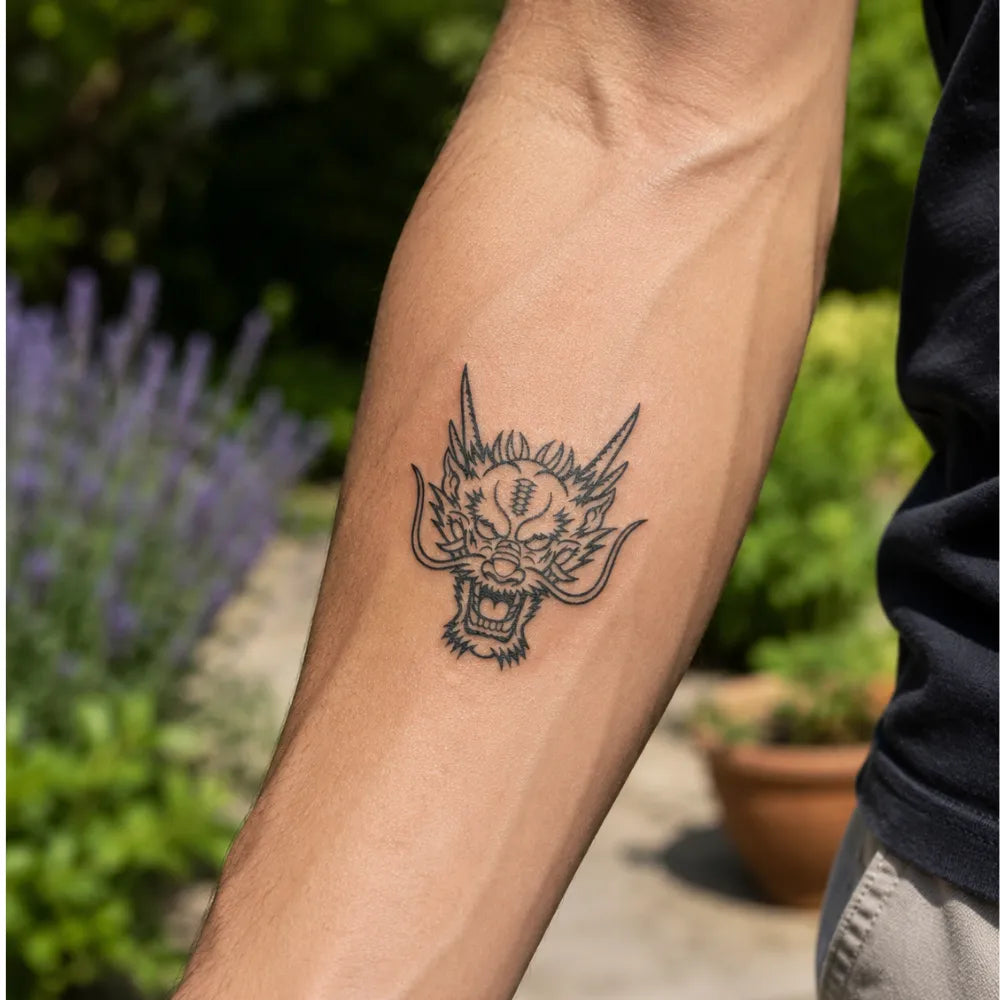 SafeTatt — Dragon Roar · fotografie tetování na kůži